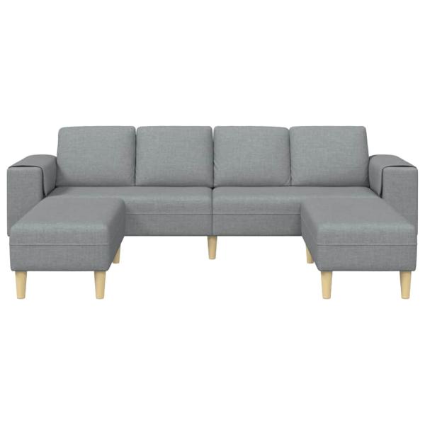 Sofa Set 3 pcs Hellgrau Stoff