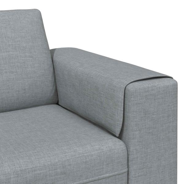 Sofa Set 3 pcs Hellgrau Stoff