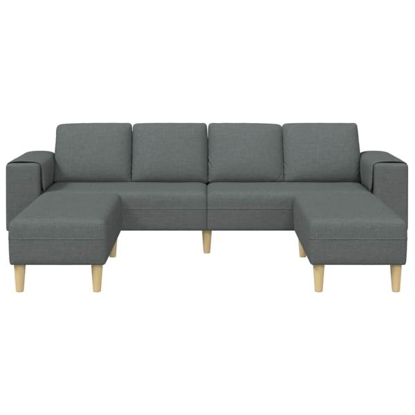 Sofa Set 3 pcs Dunkelgrau Stoff