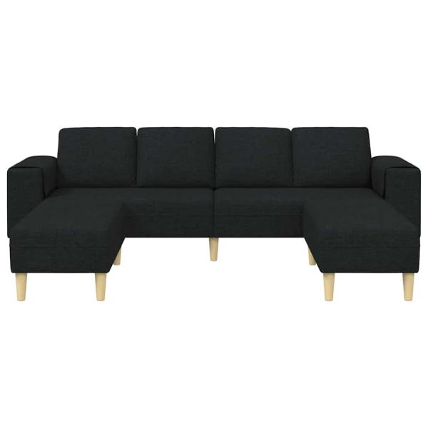 Sofa Set 3 pcs Schwarz Stoff