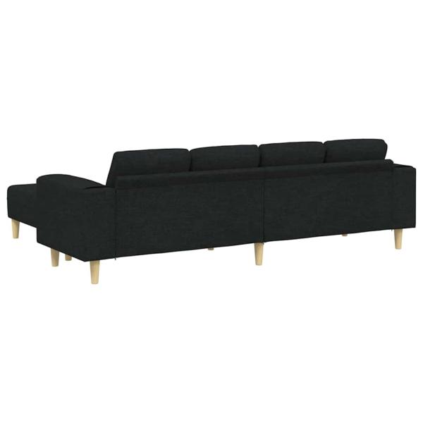Sofa Set 3 pcs Schwarz Stoff