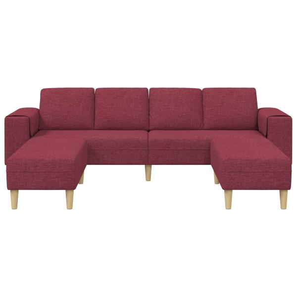 Sofa Set 3 pcs Weinrot Stoff