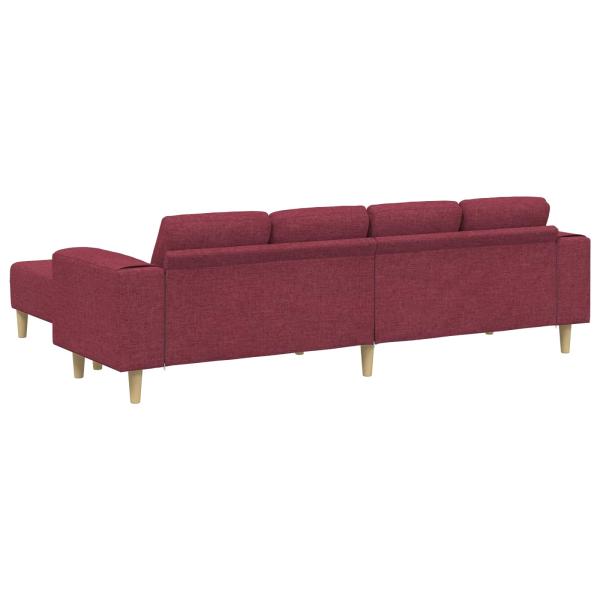Sofa Set 3 pcs Weinrot Stoff