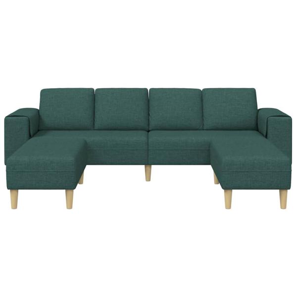 Sofa Set 3 pcs Dunkelgrün Stoff