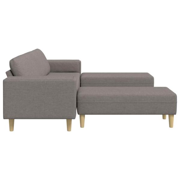 Sofa Set 3 pcs Taupe Stoff