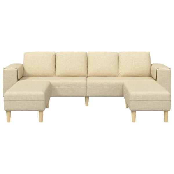 Sofa Set 3 pcs Creme Stoff