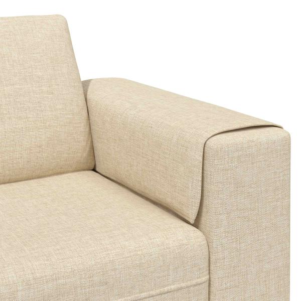 Sofa Set 3 pcs Creme Stoff