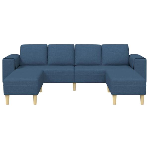 Sofa Set 3 pcs Blau Stoff