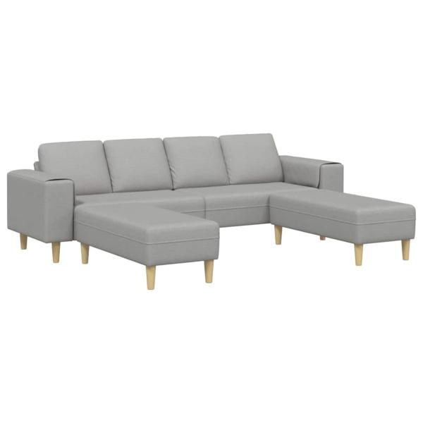 Sofa Set 3 pcs Wolken-Grau Stoff