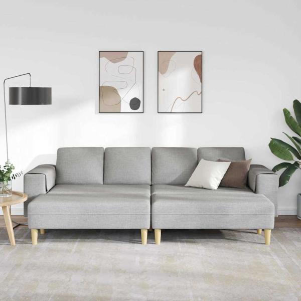 Sofa Set 3 pcs Wolken-Grau Stoff