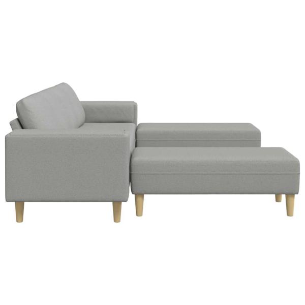 Sofa Set 3 pcs Wolken-Grau Stoff