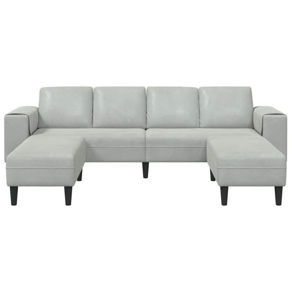 Sofa Set 3 pcs Hellgrau Samt