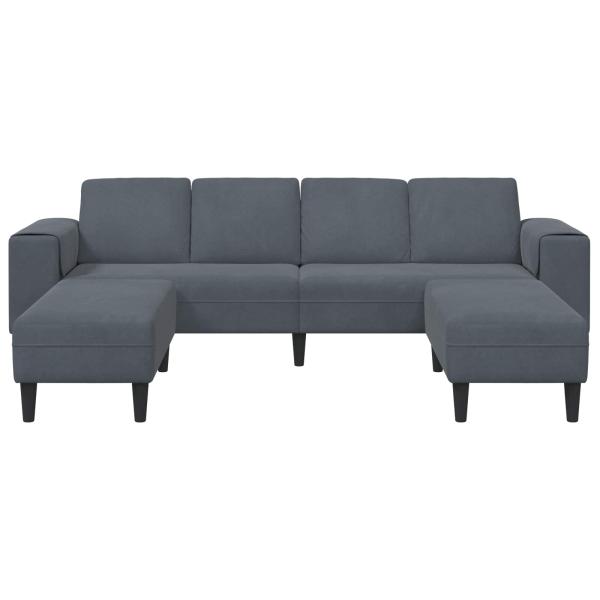 Sofa Set 3 pcs Dunkelgrau Samt