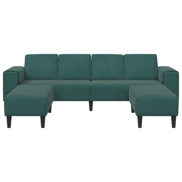 Sofa Set 3 pcs Dunkelgrün Samt