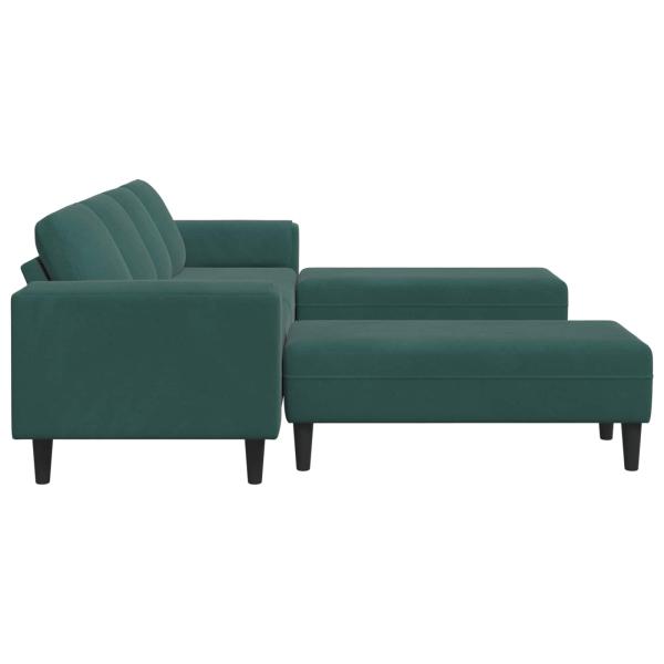 Sofa Set 3 pcs Dunkelgrün Samt