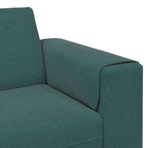 Sofa Set 3 pcs Dunkelgrün Samt