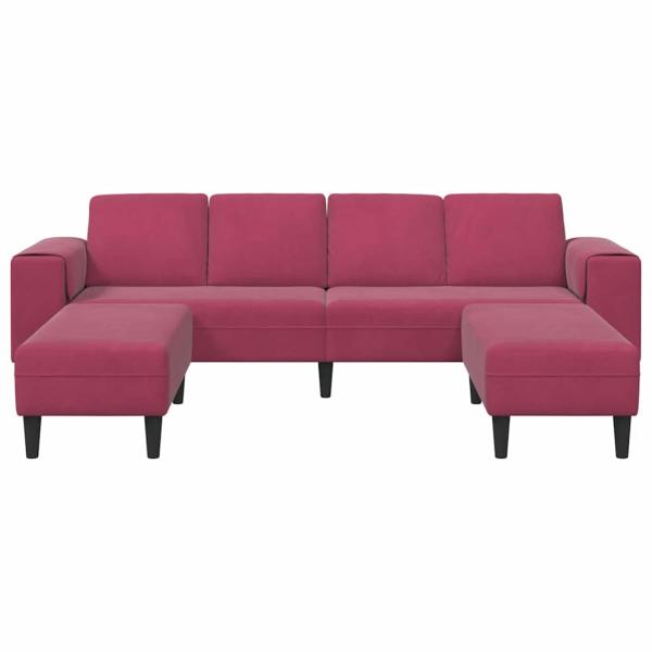 Sofa Set 3 pcs Weinrot Samt