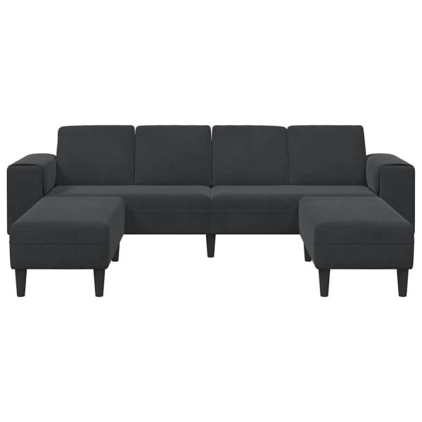 Sofa Set 3 pcs Schwarz Samt