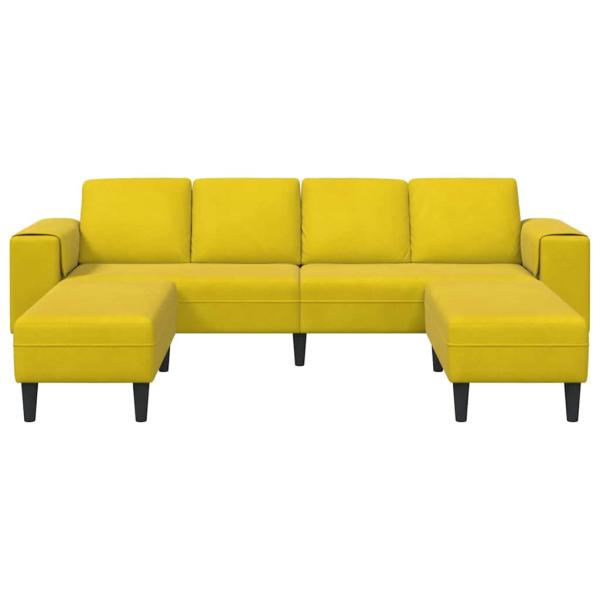 Sofa Set 3 pcs Gelb Samt