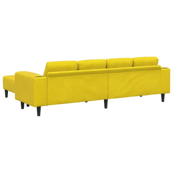 Sofa Set 3 pcs Gelb Samt