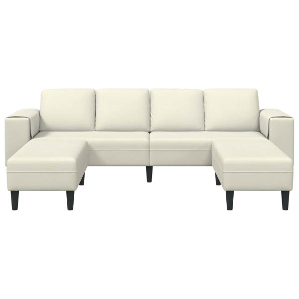 Sofa Set 3 pcs Creme Samt