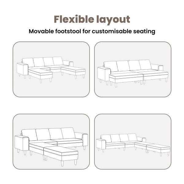 Sofa Set 3 pcs Creme Samt