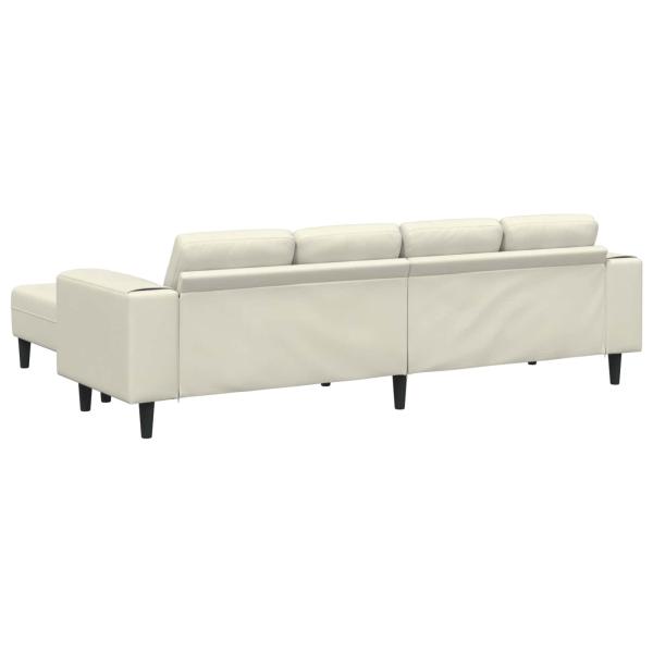 Sofa Set 3 pcs Creme Samt