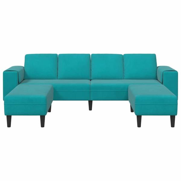Sofa Set 3 pcs Türkis Samt