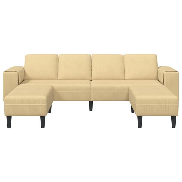 Stoffsofa mit Kissen Grau Grün Cordstoff