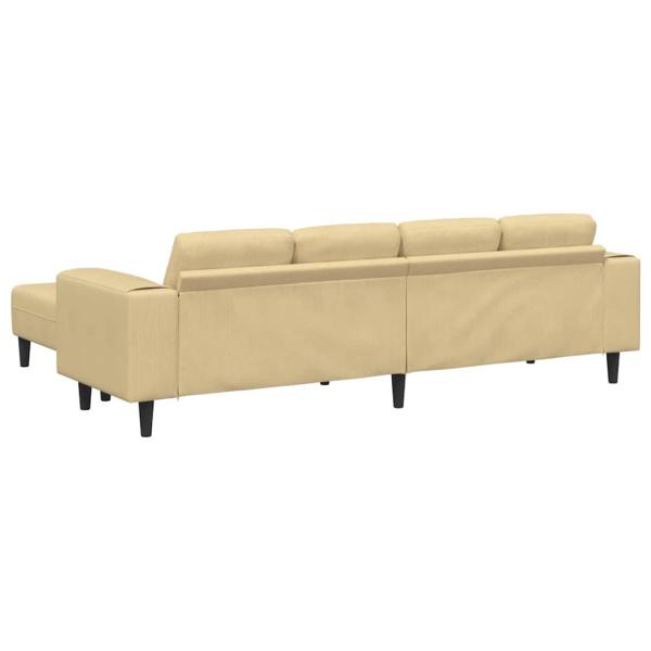 Stoffsofa mit Kissen Grau Grün Cordstoff