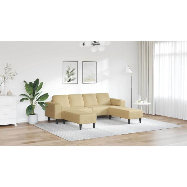 Stoffsofa mit Kissen Grau Grün Cordstoff