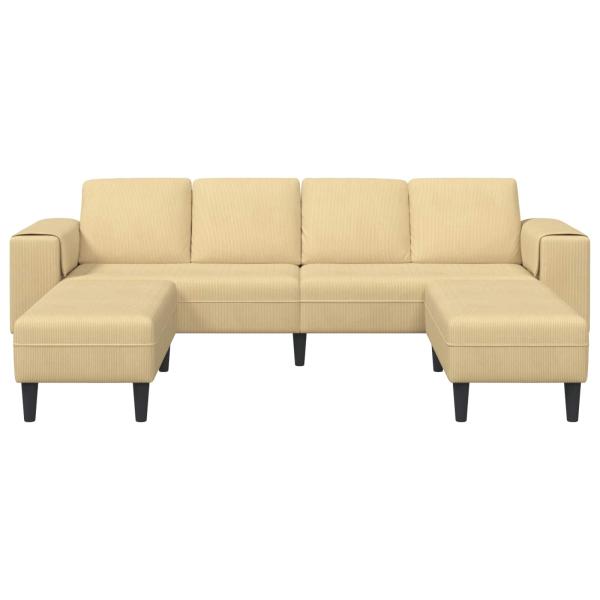 Stoffsofa mit Kissen Grau Grün Cordstoff