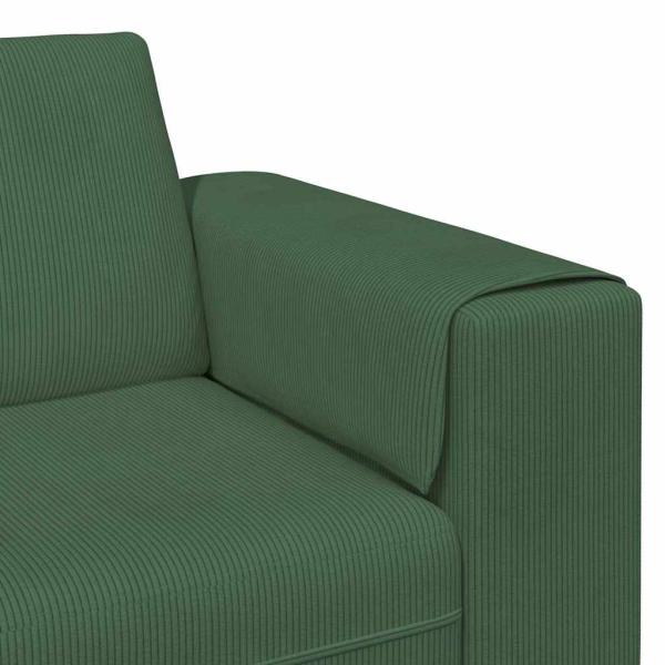 Stoffsofa mit Kissen Dunkelgrün Cordstoff