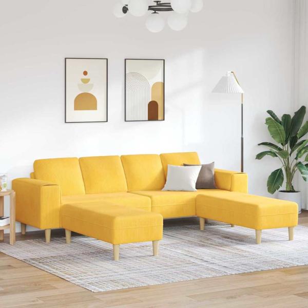ARDEBO.de - Stoffsofa Helles Gelb Cordstoff