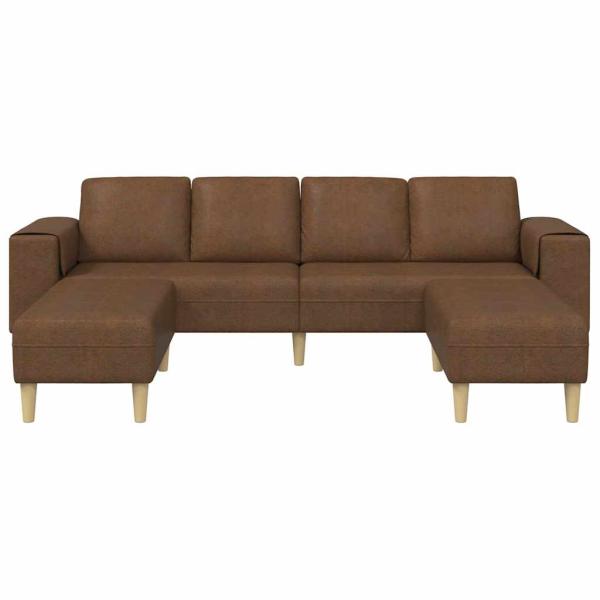 Sofa Set 3 pcs Braun Faux Wildleder