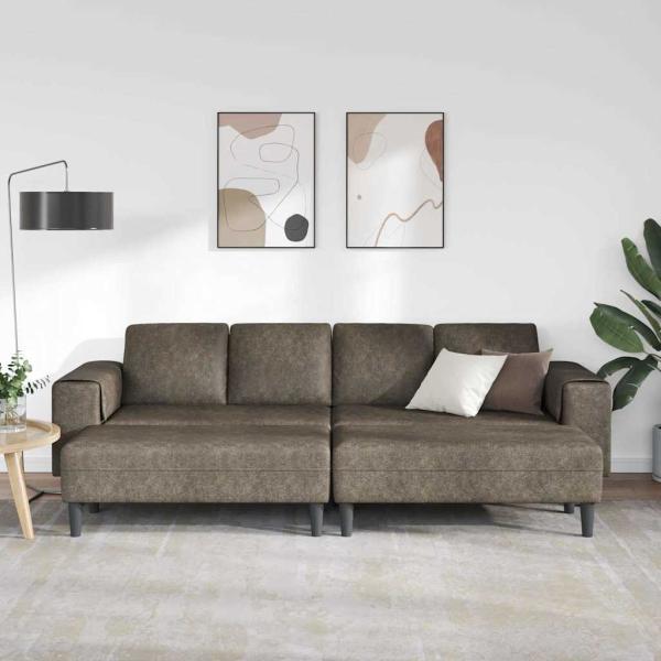 Sofa Set 3 pcs Dunkelgrau Faux Wildleder