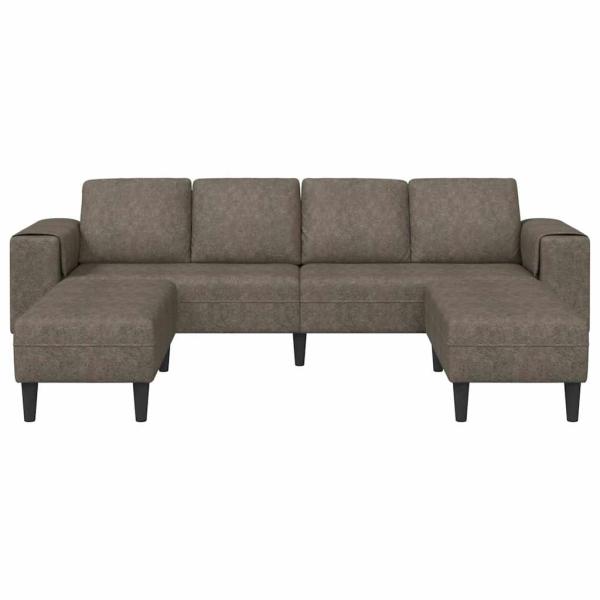 Sofa Set 3 pcs Dunkelgrau Faux Wildleder