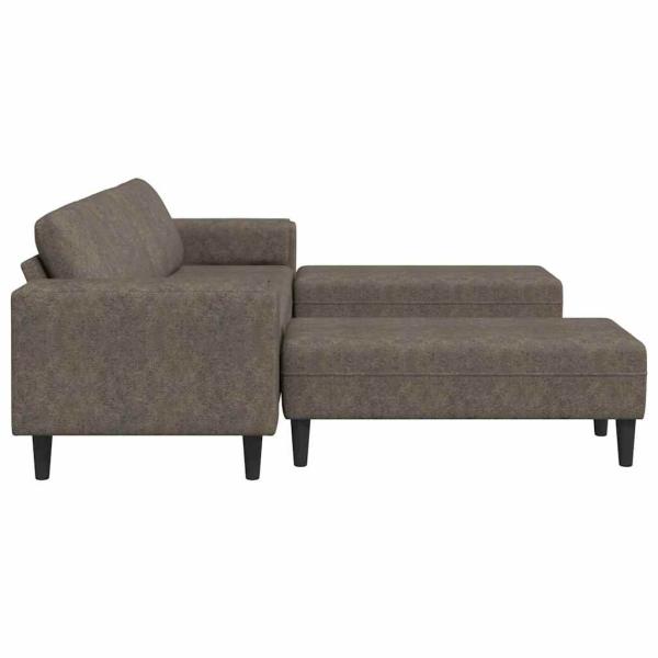 Sofa Set 3 pcs Dunkelgrau Faux Wildleder