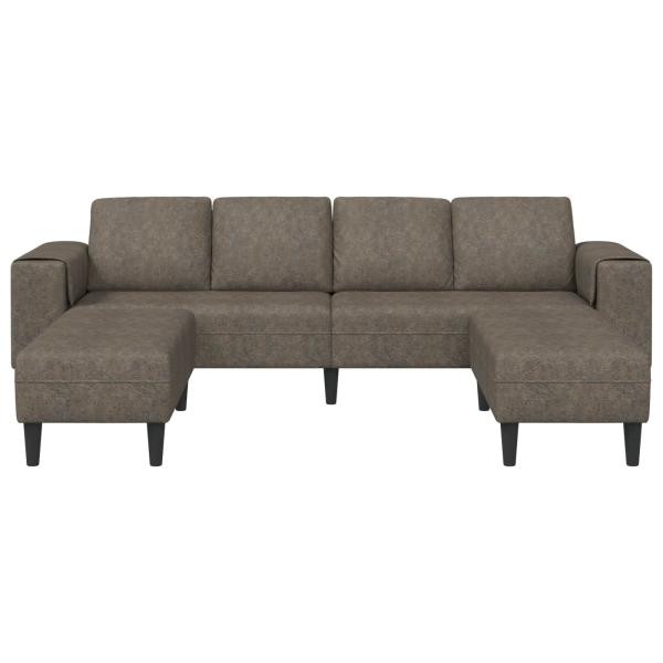 Sofa Set 3 pcs Dunkelgrau Faux Wildleder