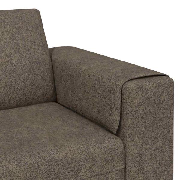 Sofa Set 3 pcs Dunkelgrau Faux Wildleder