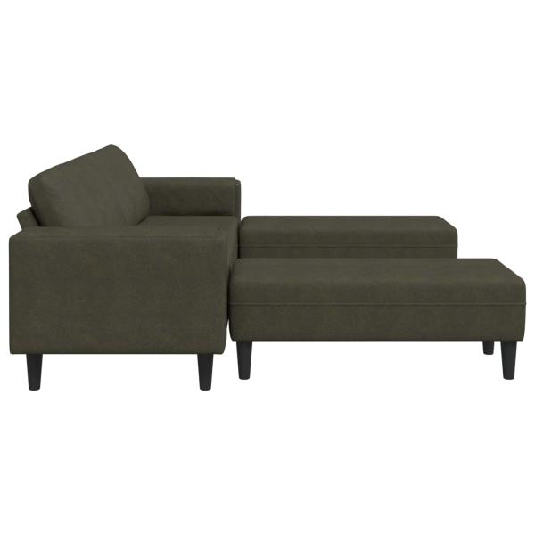 Sofa Set 3 pcs Armeegrün Faux Wildleder