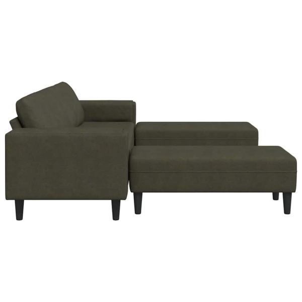 Sofa Set 3 pcs Armeegrün Faux Wildleder