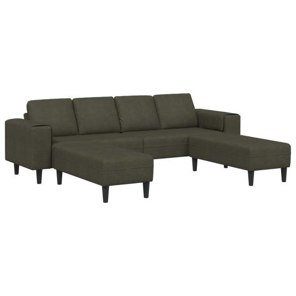 Sofa Set 3 pcs Armeegrün Faux Wildleder
