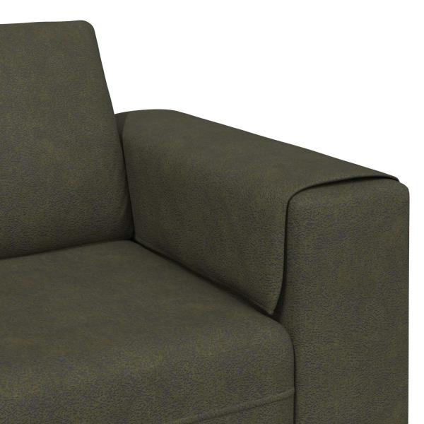Sofa Set 3 pcs Armeegrün Faux Wildleder