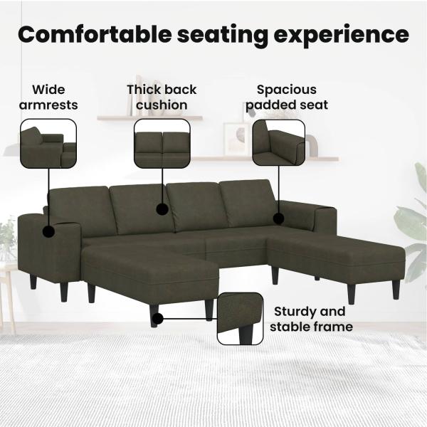 Sofa Set 3 pcs Armeegrün Faux Wildleder