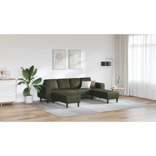Sofa Set 3 pcs Armeegrün Faux Wildleder