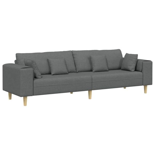 Stoffsofa mit Kissen Dunkelgrau 208 cm Stoff