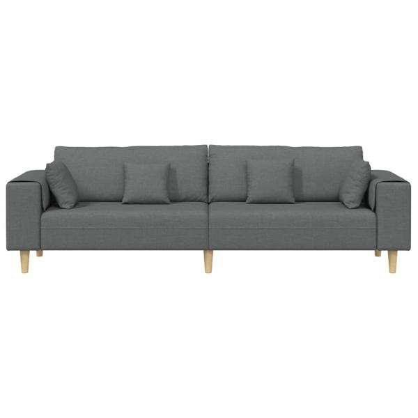 Stoffsofa mit Kissen Dunkelgrau 208 cm Stoff