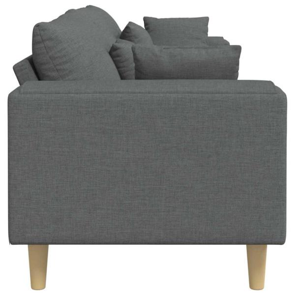 Stoffsofa mit Kissen Dunkelgrau 208 cm Stoff