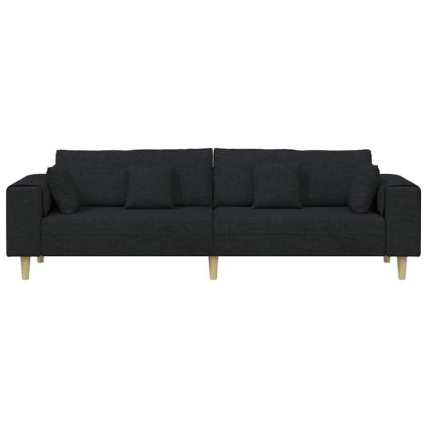 Stoffsofa mit Kissen Schwarz 208 cm Stoff